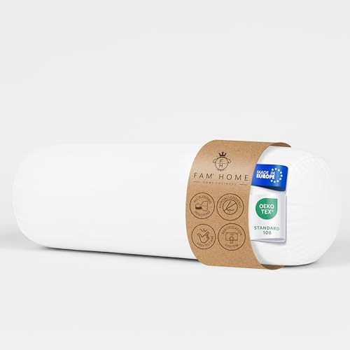 FAM Home Traversin 90x21 cm - Oreiller Polochon pour 1 Personne