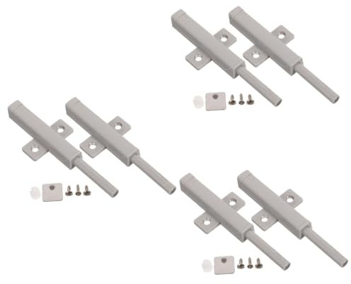 NUOBESTY 6 Set pesanti sottile spingere per aprire l'hardware dell'armadio chiusure hardware ferramenta per ante dell'armadio chiusure a spinta per armadi magnetico Grigio scuro