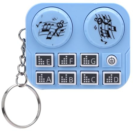 SPYMINNPOO DJ Contrôleur Keychain, Portable Unique Disc Player Lights Colorful Lights Automatic Automatic for Music Entertainment (Bleu Ciel)