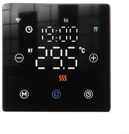 WiFi Smarts Thermostat, Low Power Energy-saving Temperature Control Switch, Digital Wireless Thermostat App for Remote Control, Compatible for Alexa(Black)