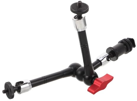 DOITOOL Bras de caméra avec Pince : Support réglable Polyvalent articulé en Trois Sections de 1/4 po pour trépied - Support de caméra en Aluminium Robuste pour création de Contenu