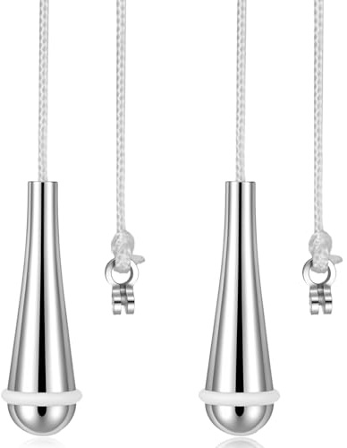 JJUNW 2 Pack Bathroom Light-Pull Cord Handle, Teardrop Chrome Pull String Light Switch End with 1.5m Nylon White Cord Connector for Bathroom Blind Toilet Ceiling Lights Fan