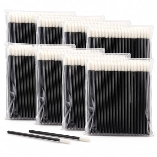 400 PCS Disposable Lip Brushes, Disposable Makeup Applicator Brushes | Lip Gloss Wands Applicators for Flocked Tip Lipstick Applicator, Bulk Pack for Beauty, Salon & Home Use (Black)