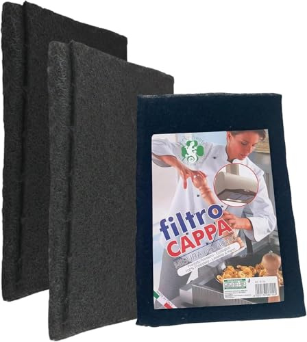 AURACASA Filtro Cappa Cucina Universale Ritagliabile, Filtri Cappa Cucina Antigrasso Lavabile a Mano - 40x80 cm, 2 Pezzi Nero