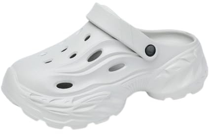 WANGSHUO Unisex chunky eva clogs plattform tofflor, justerbar rem halkfria sommarsandaler för strand utomhusgrå-38-39