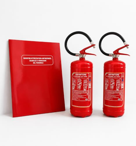 Due Estintori a Polvere Kg 6+ Staffa + Cartello + Tagliando di Controllo + un Registro Antincendio Obbligatorio in Omaggio
