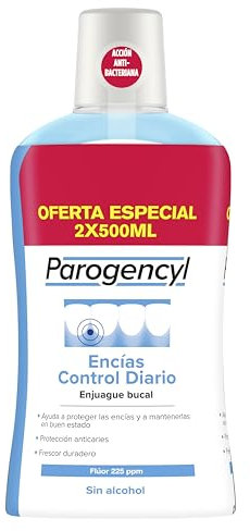 Parogencyl control colutorio Líquido para la Prevención de la gingivitis, sabor a menta, 2x500 ml