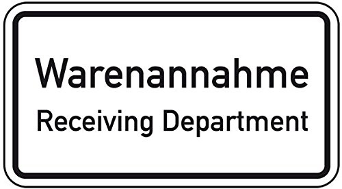 LEMAX® Hinweisschild 2-spr. Warenannahme Receiving Dep.,Aluminium RA0,refl.,600x330mm