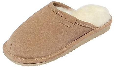 Lammfell Hausschuhe Pantoffeln Frau Holle beige/weiß