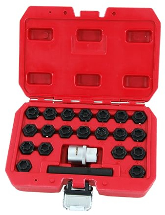 Neilsen CT4132 22pc Locking Wheel Nut Key Set Compatible with BMW Models – Includes 22 Keys with 1/2in Drive Socket Adaptor, Durable Storage Case, Ideal for Locking Wheel Bolts