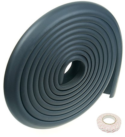 TUKA 5 Metros Protector Borde Anti-Golpe, Espuma Forma de L para Mesa Borde, anticolisión Tira para Seguridad Bebés y niños, Suave Protectores para Bordes, Extra DENSOS. Negro, TKD7000-black
