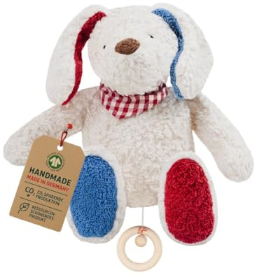 Efie Bio - Spieluhr Hund, kontrolliert biologischer Anbau (organic), Made in Germany, GOTS zertifiziert, nachhaltig, Melodie (Sandmann lieber Sandmann)