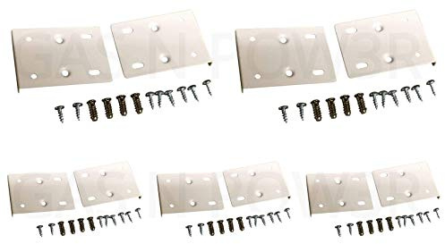 Kit de réparation de charnière pour porte de placard de cuisine avec 2 plaques et vis de fixations - Blanc crème