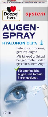 Doppelherz system AUGEN-SPRAY Hyaluron 0,3% – Befeuchtet trockene und gereizte Augen – 10 ml sterile Lösung