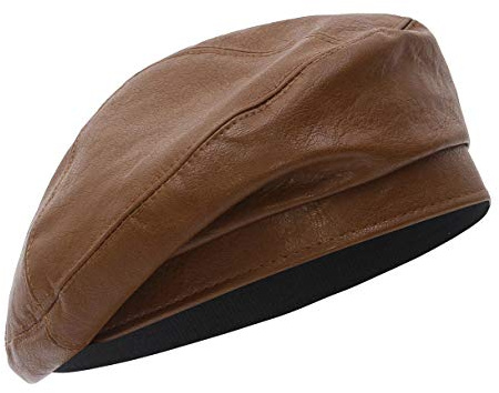 Cloudkids Gorra Cuero para Hombre Mujer,Sombreros de Boina PU Gorra Newsboy Moda Clásico Boinas para Invierno Otoño,57cm
