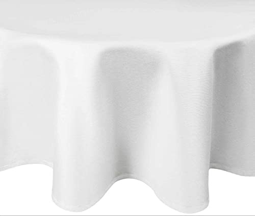 DecoHomeTextil Gastro Edition Tischdecke Rund 160 cm Weiß | Damast 100% Baumwolle, feinste Vollzwirn Qualität aus hochwertigem Ringgarn