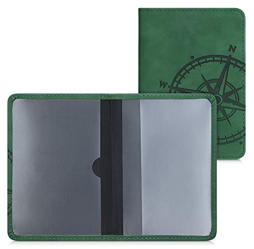 kwmobile Funda para permiso de circulación de coche en cuero sintético - Espacio para tarjetas - 9.2 x 13 CM doblado - de aguja magnética