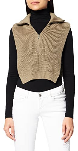 NA-KD Suéter de Punto de Cuello Alto para Mujer, Caqui, XXX-Large