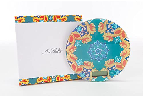 le stelle import srl Bilancia da Cucina Design MAIOLICHE 19 cm in Scatola Regalo BOMBONIERA