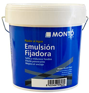 MONTÓ Emulsión Fijadora. Imprimación Adherente Transparente Selladora Monocomponente, Sin Olor, para Soportes de Difícil Anclaje. (750ml)