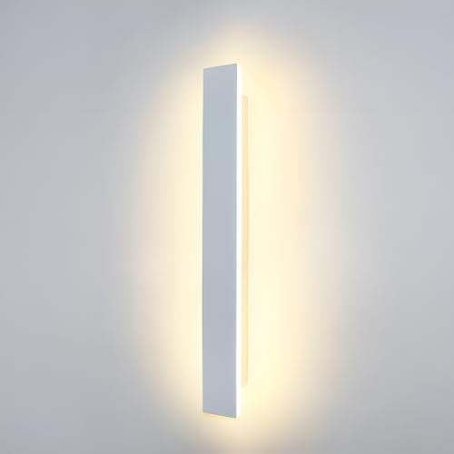ZTWLEED LED Wandleuchte Innen Lange 40CM,12W Wandlampe Moderne | Drei Farbtemperaturen 3000K/4000K/6000K Wandbeleuchtung für Schlafzimmer Wohnzimmer Korridor Treppenhaus,110-240V,Weiß