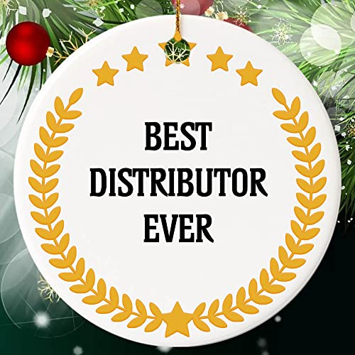 Congratulation Gift for Distributor Ornament Cirle Ceramic 1 Pcs - Keepsake Ornament Christmas Decor