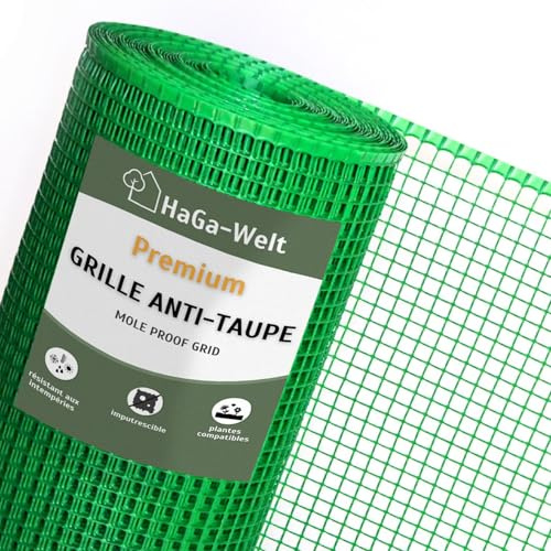 HaGa Rejilla para topos de 1,2 m x 25 m de plástico en color verde para ahuyentar topos en el jardín – ahuyentador de topos respetuoso con los animales