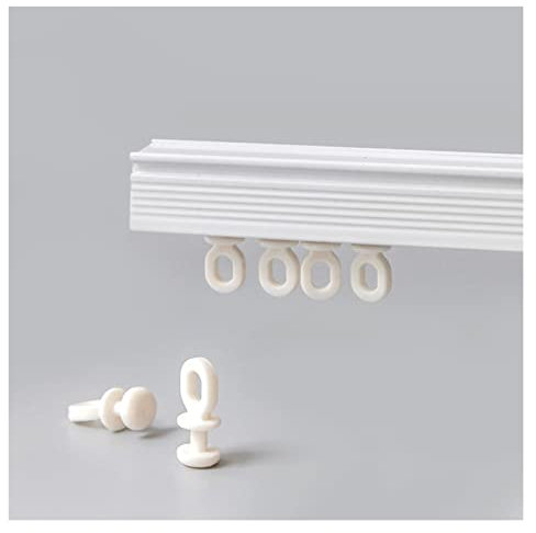BESNUT Deckenvorhangschiene, weiße Vorhangschiene, gerade Schiene, Deckenvorhangschiene, Halterung for Raumteiler, Duschvorhang