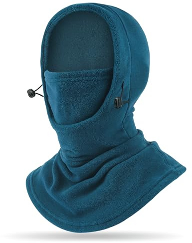TAGVO Thermo Sturmhaube, Verstellbare Skimaske für Herren Damen, Winter Balaclava Verdickter Verlängern Fleece Nackenwärmer Hals Gaiter Thermo Ski Motorrad Fahrrad Gesichtshaube für Outdoorsports