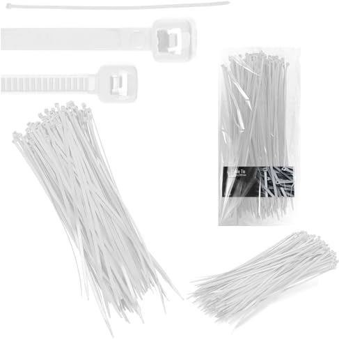 100x Collier de Serrage 4,8 x 350 mm Attache Câble Poignée Serre-Câbles Plastique Nylon Résistante Température UV Autobloquants Industrie Bureau Domicile Extérieur