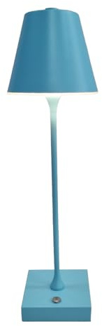damastoreitalia Lampada led da tavolo touch con batteria ricaricabile usb con 3 tonalità di colore dimmerabile (Celeste)