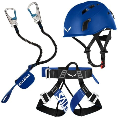 Salewa Klettersteig Komplettset Premium Attac Plus Gurt und Helm Blue