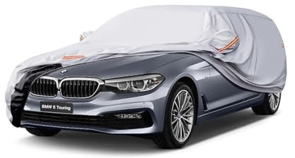 GUNHYI Auto Abdeckplane Wasserdicht Passend für BMW 5 Series G31(2017-2024 6 Schichten Vollgarage Autoabdeckung Autoplane für Regen Sonne Schutz，Mit Baumwollfutter und Reißverschluss ausgestattet