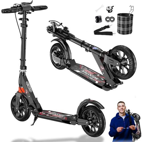 GHBXJX Cityroller Luxus Tretroller Erwachsene 150 kg Tragkraft, 200mm Big Wheel Scooter mit Bremsen und Stoßdämpfern, ABEC 9 Kickboard Klappbar & Höhenverstellbar, Erwachsene und Kinder