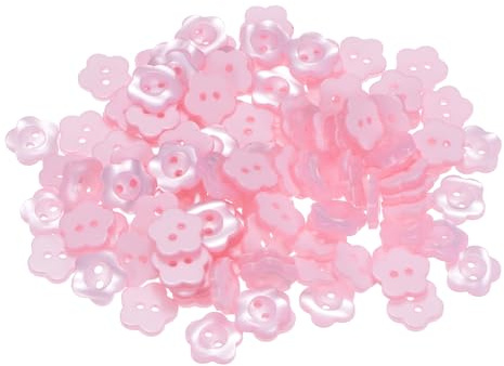 HARFINGTON 150pcs 20L Flower Sewing Buttons 1/2(12.5mm) Resin Torx 2-Hole Craft Buttons for Sewing Clothing and DIY, Light Pink