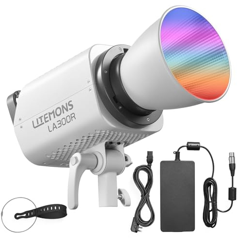 Godox LITEMONS LA300R RGB COB Video Light Bowen Mount 1800K to 10000K CCT with GM Adjustment 94,700 lux @ 1m Standard Reflector Support APP Control