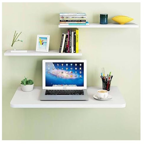 ZHZHXR Klapptisch Klein, Wandklapptisch mit Abgerundete Ecken Schreibtisch Klappbar Wand für Kleine Räume, Heimbüro, Garage, Kellerküche(70x50cm)