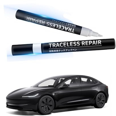 Ywooon Retouche Peinture pour Tesla Model Y 3 X S Kit de Réparation de Peinture Kit de Peinture au Stylo et Pinceau 2 en 1 Voiture Peinture Jante Réparation (Solid Black)