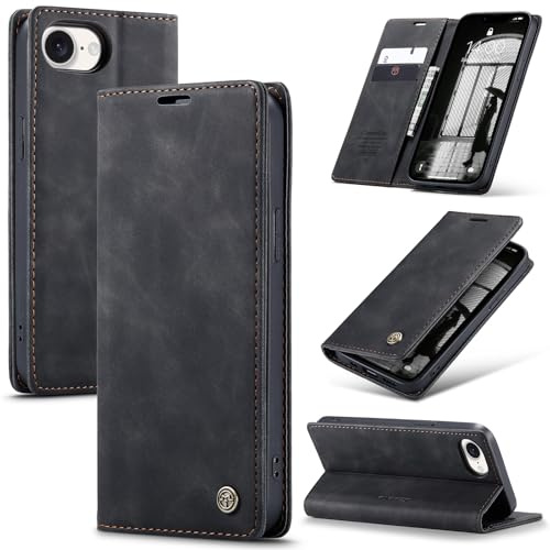 owlhold Custodia per iPhone 16E iPhone 16E custodia a libro in pelle PU di alta qualità custodia morbida vintage pieghevole custodia protettiva con slot per carte di credito funzione supporto custodia