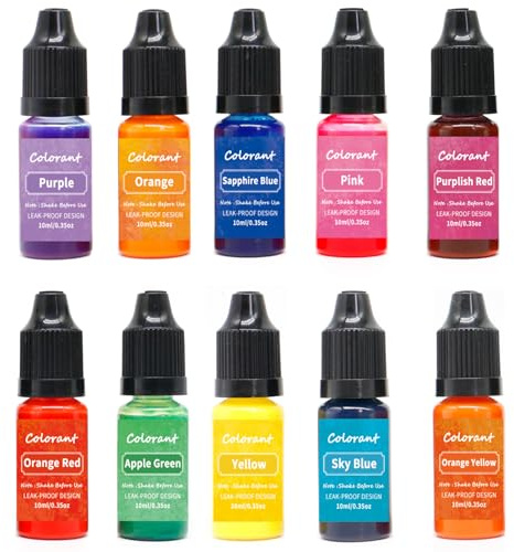 Kerzenfarbstoff, 10 Farben Flüssige Kerzenfarbstoffen für DIY Soja-Kerzenherstellung, Flaschenwachsfarbstoff Ölbasis Seifenfarbstoff Hochkonzentrat Kerze Farbe für Kerzenseife, Nagellack