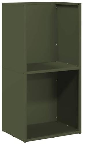 vidaXL firewood rack - sturdy log holder - olive green steel 40x30x80cm - indoor/outdoor use - large capacity - air circulation
