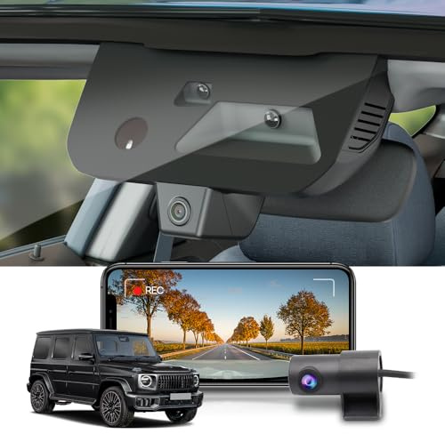 Fitcamx Dashcam Auto Vorne Hinten 2160P+1080P Kompatibel mit Mercedes-Benz G-Class 2025 2026 G550 450d AMG G63 (W465), OEM Dashcam 4K UHD Video WiFi, G-Sensor, Loop-Aufnahme, WDR Car Camera, 128GB