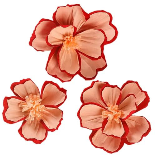 Zghhc 3 Stück Hochzeits-papierblumen, 3D-kreppblumen, Wandhintergrund, Zubehör Für Geburtstag, Babyparty, Kinderzimmer, Party-Dekoration