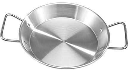 IMIKEYA Elegante Piatto Da Portata in Acciaio Inossidabile Con Doppi Manici Piatto Per Snack Per Stoviglie Da Cucina 20 Cm Argento