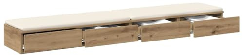 vidaXL Bettschubladen Artisan-Eiche 200 x 36,5 x 16,5 cm Holzwerkstoff | Moderner Stil, der jedem Raum einen coolen Touch gibt, Drei große Schubladen helfen dir, dein Zeug ordentlich zu verstauen,