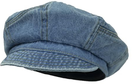 BSYLOO Baskenmütze für Damen, Denim-Bäckermütze, Newsboy-Cabbie-Mütze, Peaky-Blinder-Mütze für Damen und Mädchen, hellblau, S/L