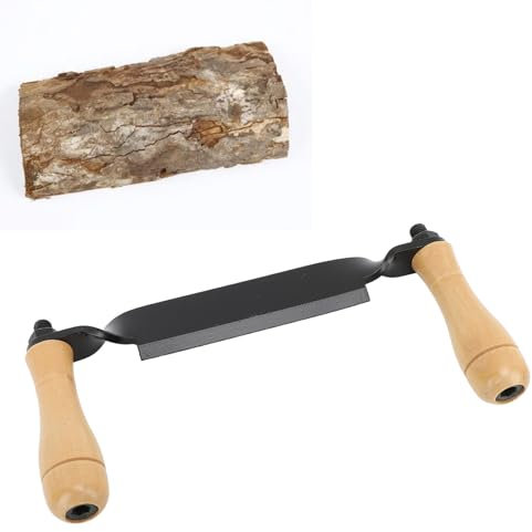 Draw Shave Tool, Efficient Comfortable Grip, Wood Peeler, Craft Sculpting Knife with Wooden Handle for Woodworking, Decor, and More (Straight Type)