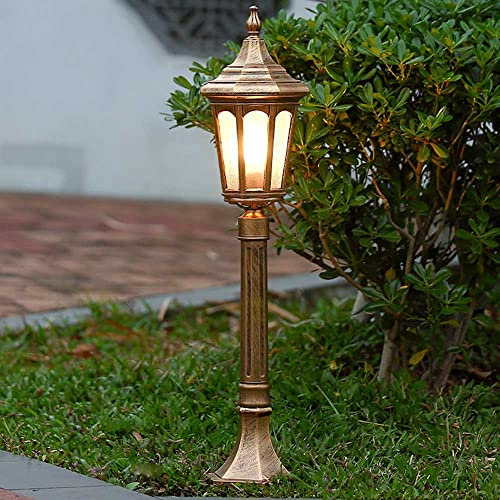YGZPALH Lampada da Esterno con Palo Cablato Lampada da Esterno in Alluminio Impermeabile con Base di Montaggio su Molo Testa di Lanterna per Lampione da Esterno con Vetro per Giardino