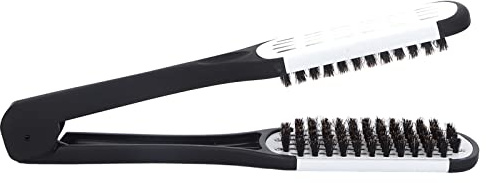 Brrnoo Glättungskamm, Professionelles Bart-Styling-Werkzeug, Doppelseitige Bartglättungs-Klemmbürste, Glättungsbürste für eine Glatte Bartpflege (Schwarz-Weiss)