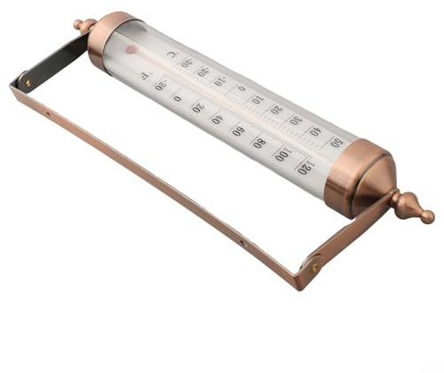 Thermomètre d'extérieur effet bronze – Thermomètre d'extérieur élégant pour jardin, convient pour thermomètre extérieur, serre murale, garage